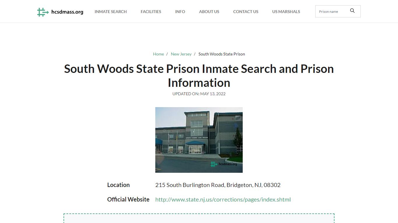 South Woods State Prison Inmate Search, Visitation, Phone ...